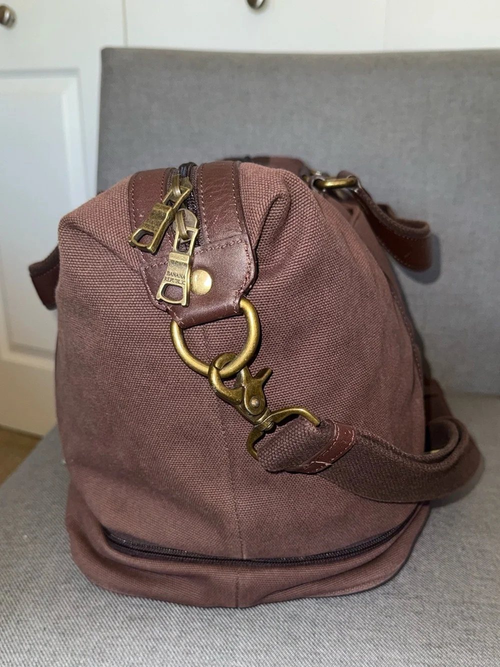 Banana Republic Canvas Weekender Duffel Bag - Brown